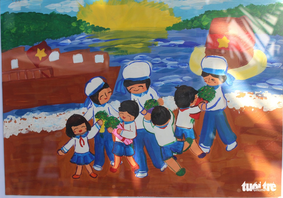 Ước mơ xúc động của trẻ em qua tranh vẽ Hoàng Sa, Trường Sa - Ảnh 14. Ước mơ xúc động của trẻ em qua tranh vẽ Hoàng Sa, Trường Sa - Ảnh 14.