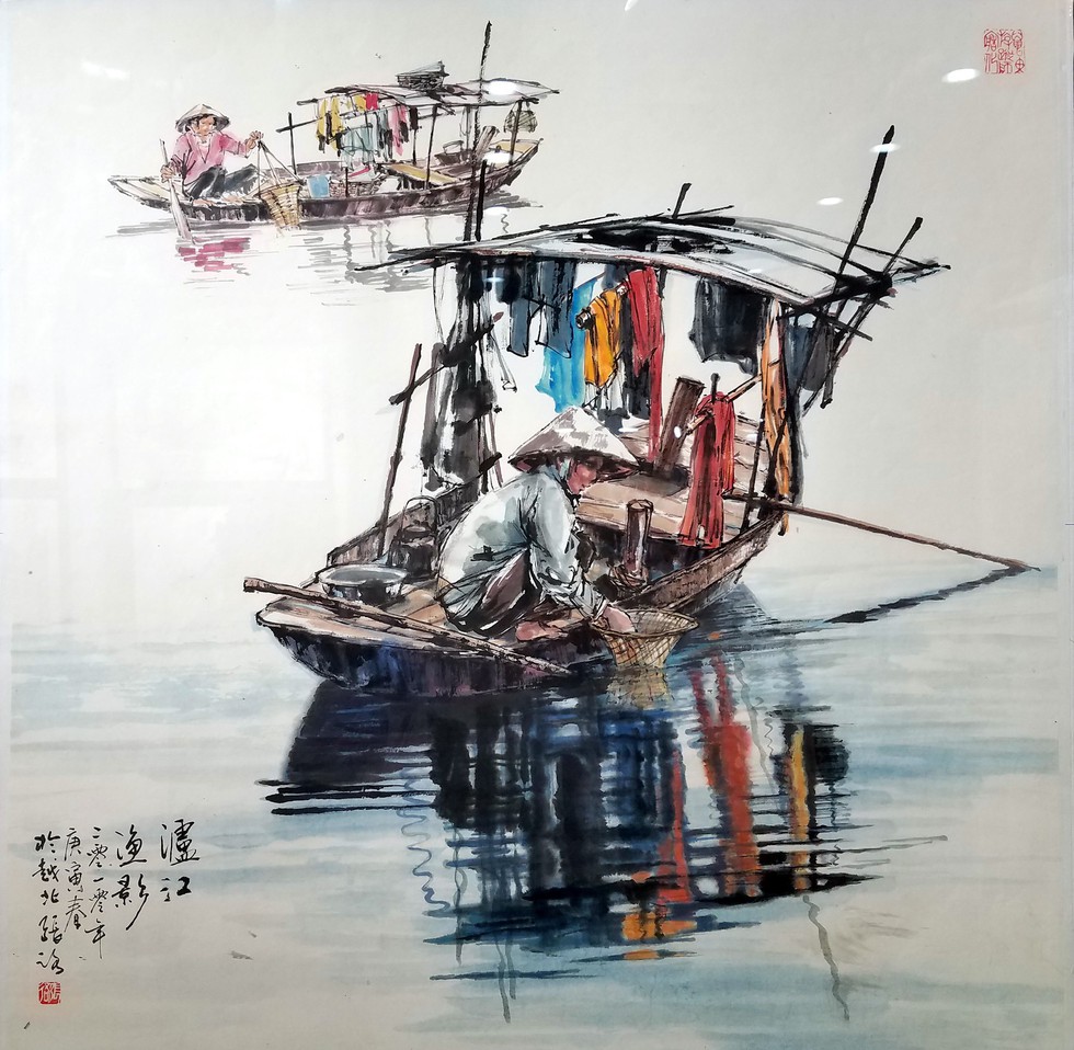 Hẻm Sài Gòn, bến Bình Đông và biển đảo vào tranh thủy mặc - Ảnh 9. Hẻm Sài Gòn, bến Bình Đông và biển đảo vào tranh thủy mặc - Ảnh 9.