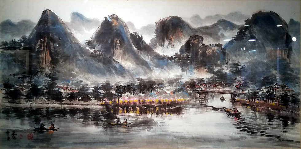 Hẻm Sài Gòn, bến Bình Đông và biển đảo vào tranh thủy mặc - Ảnh 10. Hẻm Sài Gòn, bến Bình Đông và biển đảo vào tranh thủy mặc - Ảnh 10.