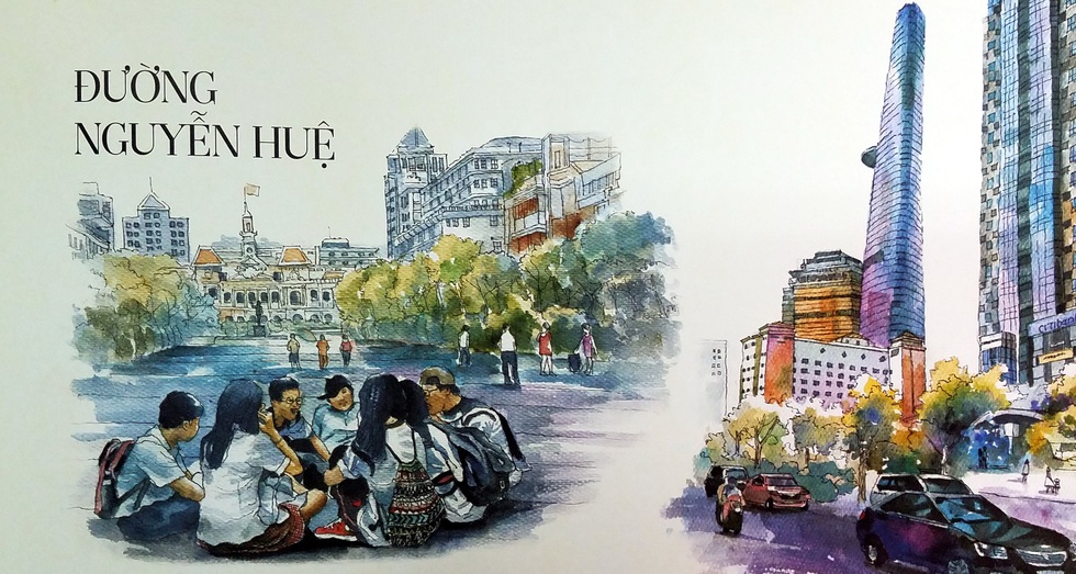 Dạo phố Sài Gòn qua tranh và ký họa của Phạm Công Tâm - Ảnh 7. Dạo phố Sài Gòn qua tranh và ký họa của Phạm Công Tâm - Ảnh 7.