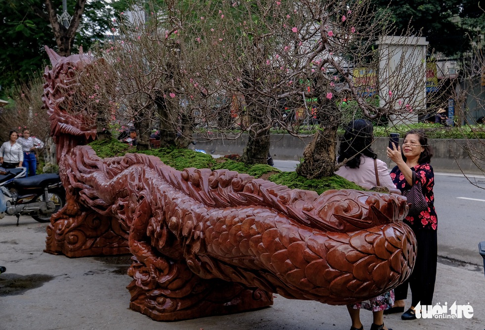Chậu hoa đào hình rồng 1 tỉ đồng - Ảnh 3. Chậu hoa đào hình rồng 1 tỉ đồng - Ảnh 3.