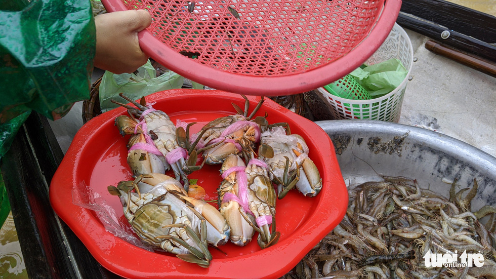 Lũ ngập ao nuôi, dân đẩy xuồng ra phố bán tháo cá tôm - Ảnh 6.