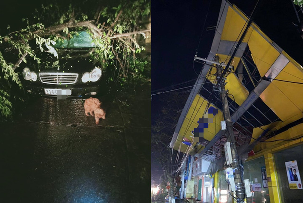 Mưa đá, giông lốc dữ dội ở Yên Bái, ôtô bị cột điện, cây xanh đè bẹp - Ảnh 4. Mưa đá, giông lốc dữ dội ở Yên Bái, ôtô bị cột điện, cây xanh đè bẹp - Ảnh 4.