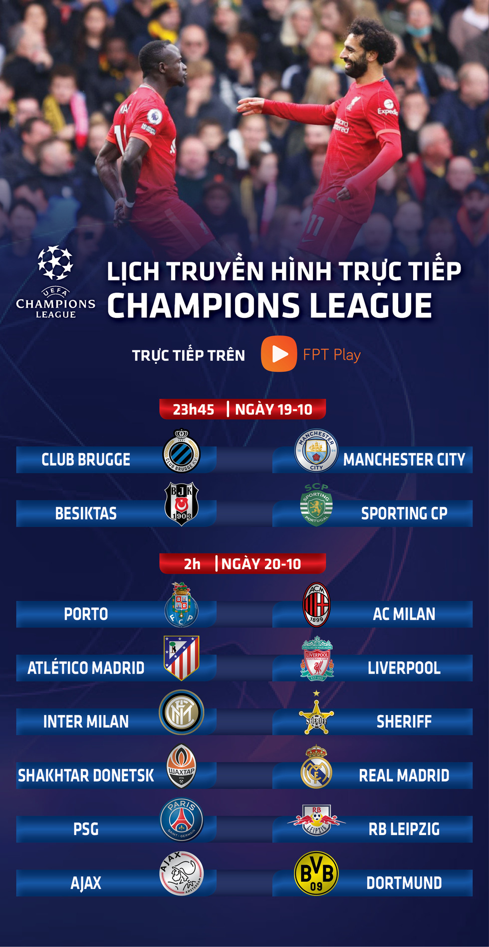 Lịch trực tiếp Champions League: Atletico Madrid - Liverpool, PSG - Leipzig - Ảnh 1.