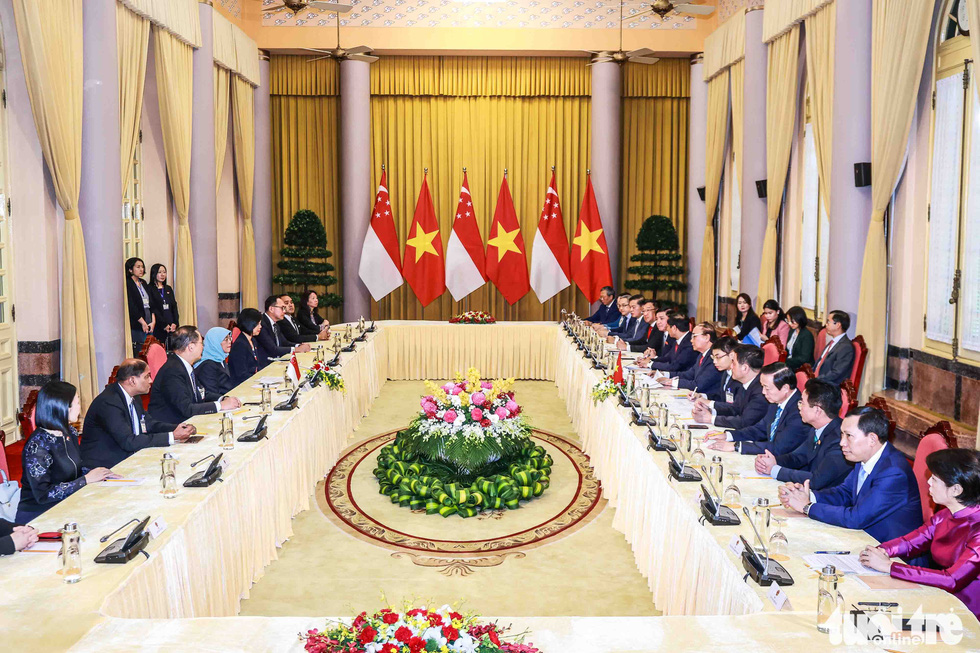 Chủ tịch nước đón và hội đàm Tổng thống Singapore thăm cấp nhà nước Việt Nam - Ảnh 6.