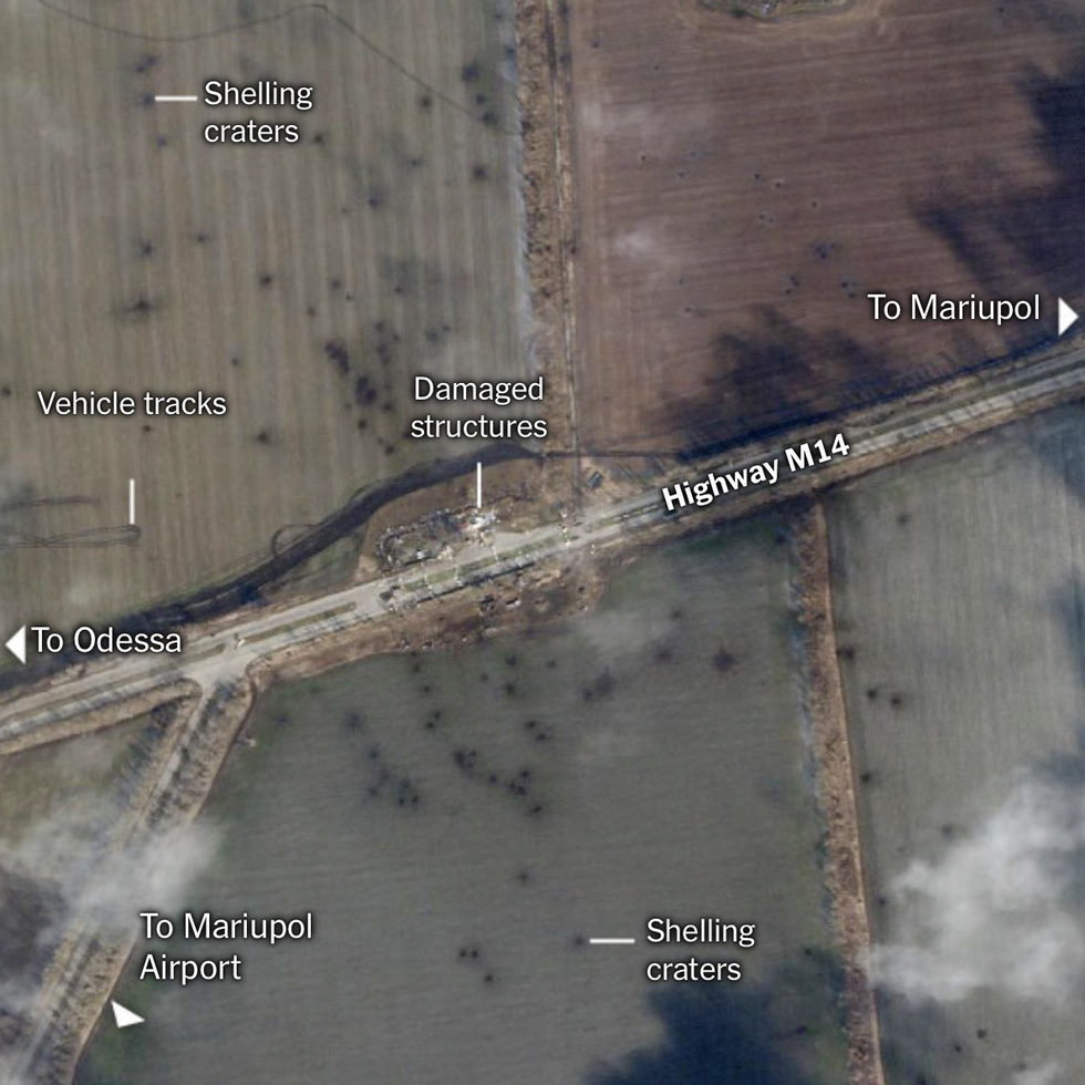 Thiệt hại nặng do pháo kích ở Mariupol nhìn từ ảnh vệ tinh - Ảnh 2.