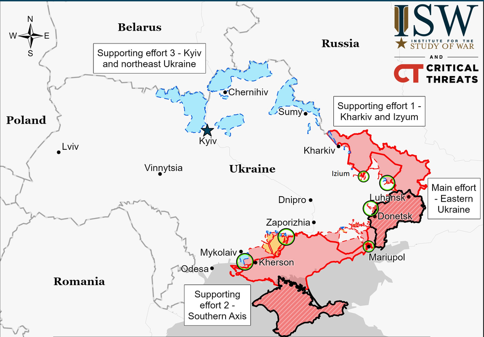 Image of a 13km long Russian military convoy moving in eastern Ukraine - Photo 2.