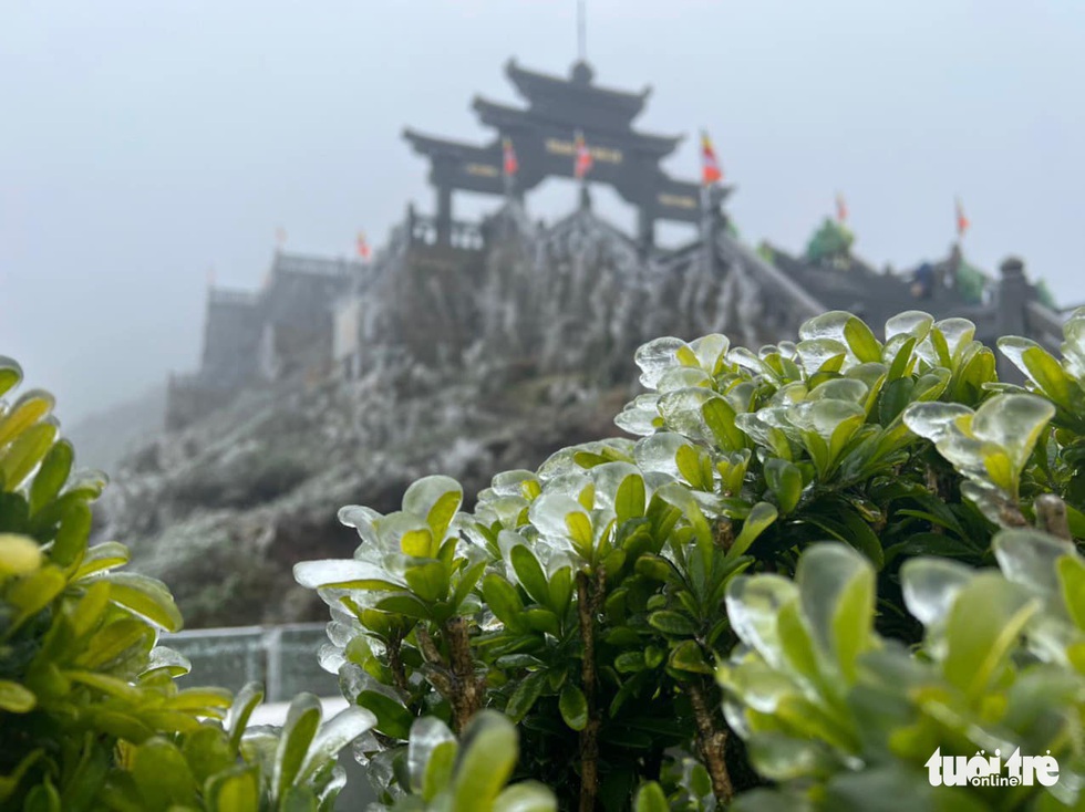 Băng giá bất ngờ phủ đỉnh Fansipan, nhiều tỉnh có mưa lớn - Ảnh 2. Băng giá bất ngờ phủ đỉnh Fansipan, nhiều tỉnh có mưa lớn - Ảnh 2.