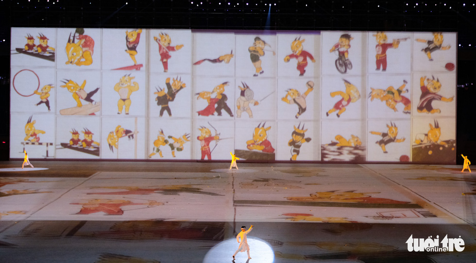 Hàng nghìn nghệ sĩ cùng ánh sáng hiện đại trong buổi tổng duyệt lễ khai mạc SEA Games 31 - Ảnh 8.