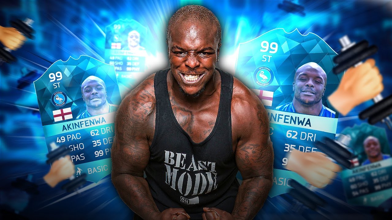 Adebayo Akinfenwa từng được FIFA chấm tới 99 điểm sức mạnh