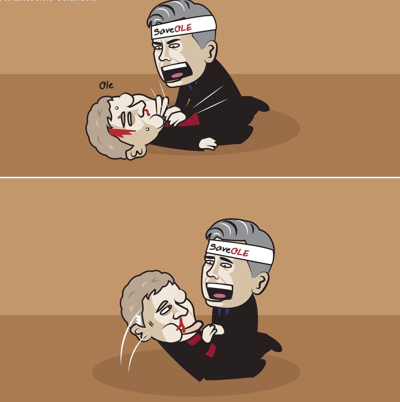 HLV Carlo Ancelotti đã giải cứu Solskjaer. Ảnh: Just Toon It.