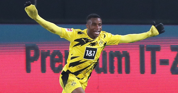 Youssoufa Moukoko ghi bàn cho Dortmund tại Bundesliga ở tuổi 16. Ảnh: Getty.