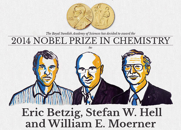Từ trái sang: Eric Betzig, Stefan W.Hell và William E.Moerner - Ảnh: nobelprize.org
