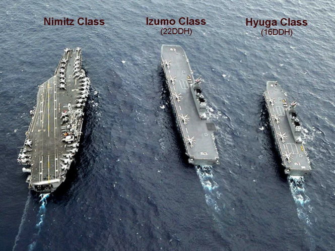 Tàu sân bay lớp Nimitz của Mỹ và tàu chở trực thăng các lớp Izumo, Hyuga của Nhật -Free Republic