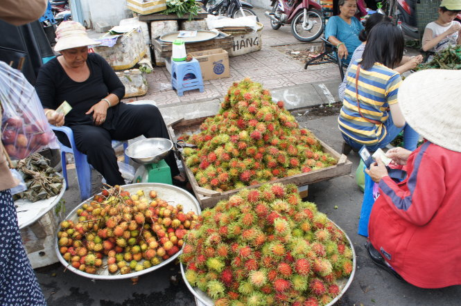 Không ít trái cây bán ở Việt Nam vốn là hàng Thái hoặc trồng từ giống Thái, như chôm chôm, sâu riêng, xoài, mít... -T.T.D.