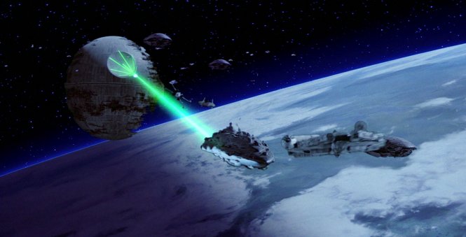 Death Star bắn laser vào tàu du hành vũ trụ-starwars wikia.com