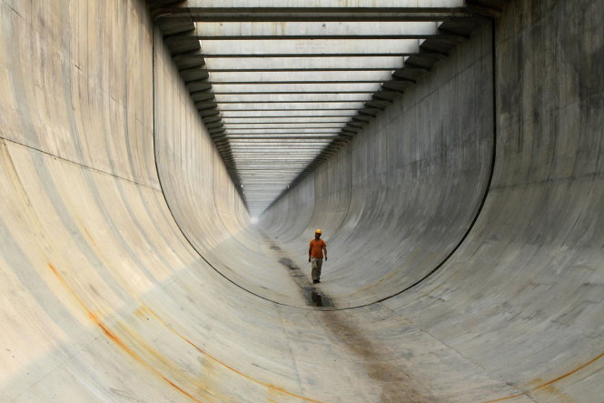 Một đường ống thuộc đại dự án Nam Thủy Bắc Điều của Trung Quốc-wired.co.uk
