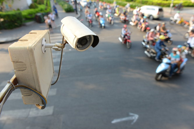 Camera giám sát an ninh đặt tại giao lộ Phạm Ngũ Lão - Đỗ Quang Đẩu (P.Phạm Ngũ Lão, Q.1, TP.HCM) -Hữu Khoa