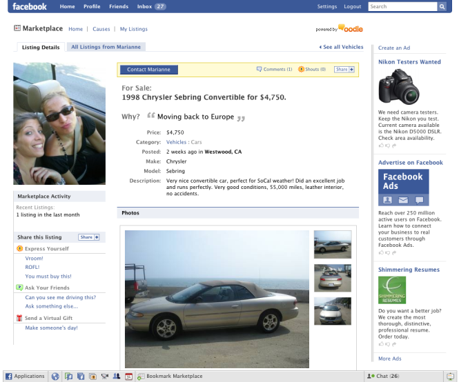 Facebook hồi sinh tính năng chọc ghẹo, gen Z thích mê- Ảnh 4. Facebok Marketplace chợ rao vặt trên mạng xã hội