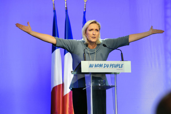 Bà Le Pen đang thắng thế trong cuộc đua bầu cử Pháp -Getty Images
