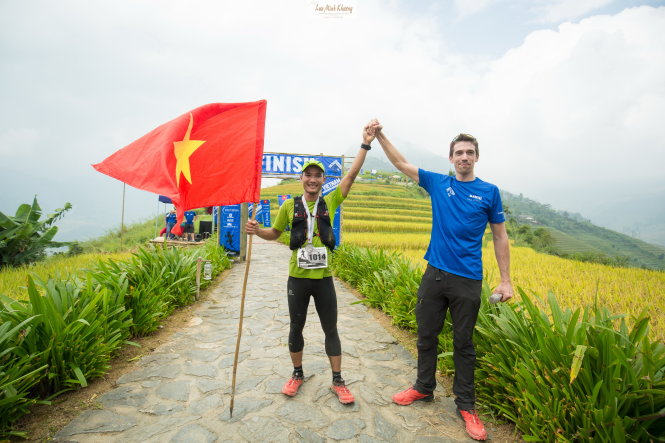 Trần Duy Quang về đích 100km tại VMM2017. -Ảnh: Lưu Minh Khương