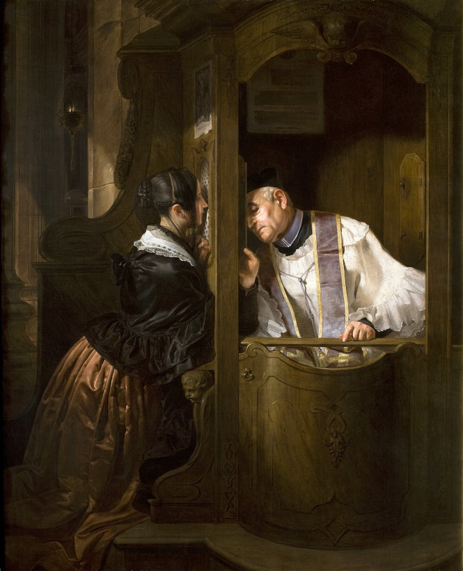 Bức tranh Xưng tội của Giuseppe Molteni.