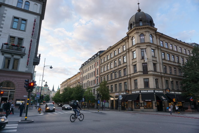 Một góc phố Stockholm (Thụy Điển). -Ảnh: Công Nhật