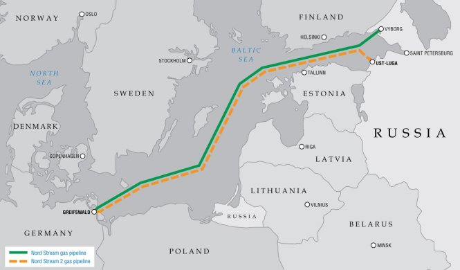 Dự án dự kiến Nord Stream 2 giúp Nga cung cấp khí đốt cho châu Âu. Ảnh: gazprom.com