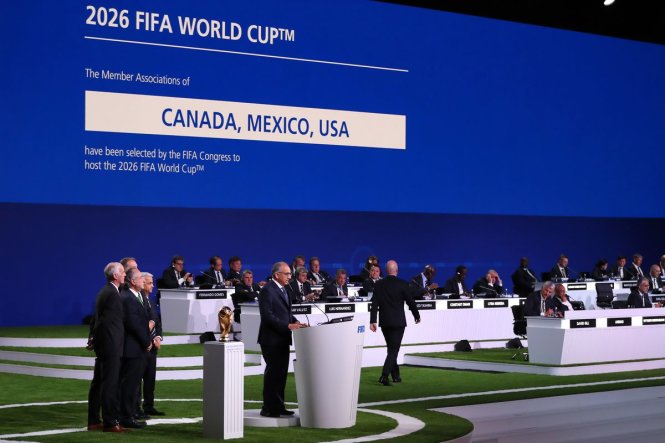 Liên danh Canada, Mỹ, Mexico giành quyền đăng cai World Cup 2026. Ảnh: SB Nation