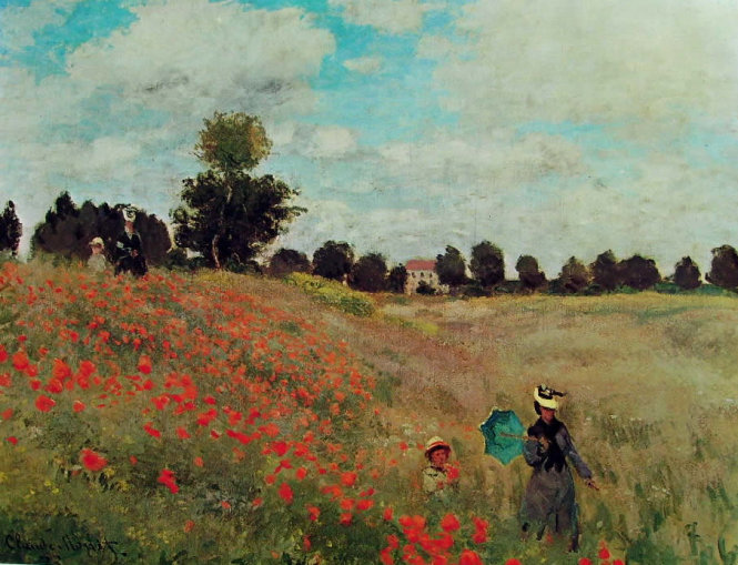 Những đóa hoa Coquelicot trong tranh của danh họa Monet.