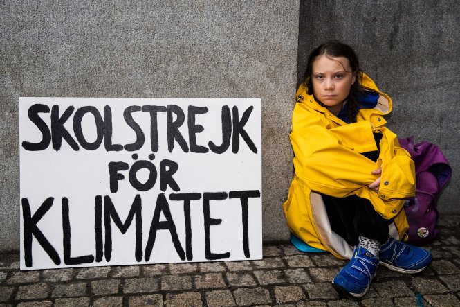 Greta Thunberg: Bãi khóa vì biến đổi khí hậu. Ảnh: Wired
