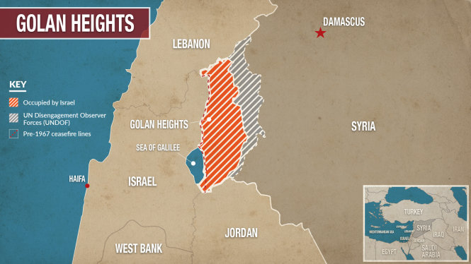 Cao nguyên Golan bị Israel chiếm đóng từ năm 1967. Ảnh: alaraby.co.uk