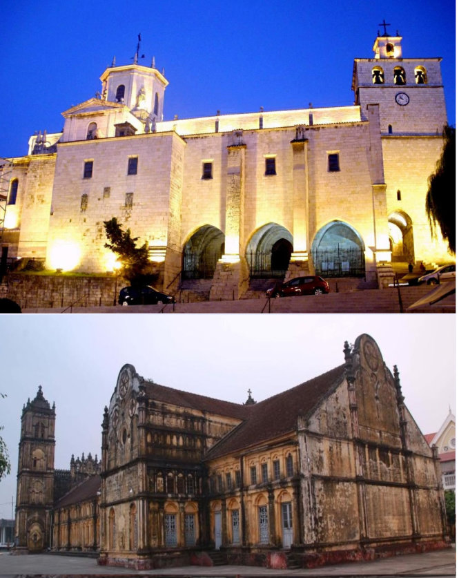 Nhà thờ Santander. Ảnh: Wiki - Nhà thờ Bùi Chu. Ảnh: Nguyên Hưng