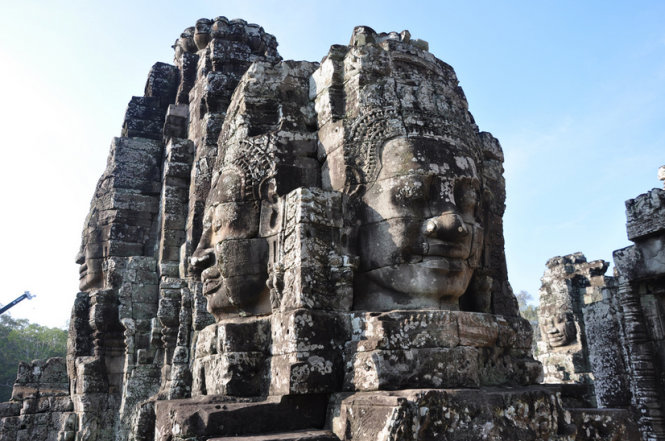 Tượng Bayon bốn mặt trong quần thể Angkor Thom, Campuchia