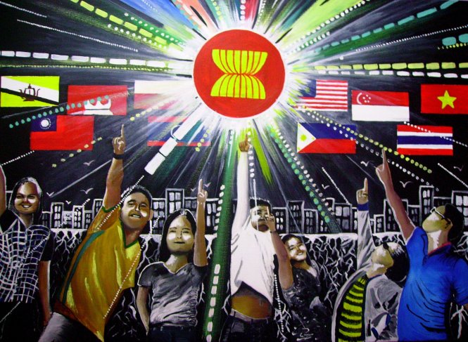 ASEAN cùng hướng tới tương lai, tranh của họa sĩ người Philippines Jessica Lopez.      -Ảnh: wordpress.com