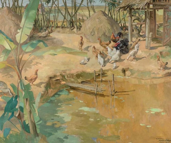 Bức tranh Làng Bắc bộ (Village du Haut Tonkin) của họa sĩ Lương Xuân Nhị