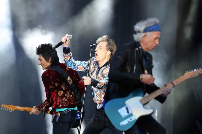 Ban nhạc U80 The Rolling Stones vẫn cháy hết mình trên sân khấu. Ảnh: Reuters