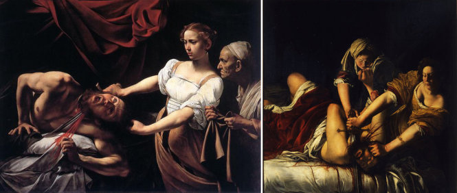 Caravaggio, Judith chém đầu Holofernes, 1598-1599, sơn dầu trên vải toan, 145 x 195cm (Palazzo Barberini, Rome). Ảnh: Khan Academy