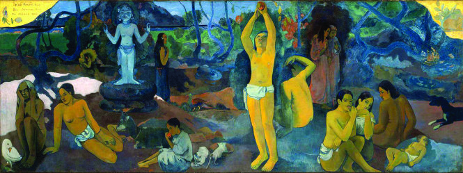 Bức tranh “D’où venons-nous? Que sommes-nous? Où allons-nous?” (Chúng ta từ đâu đến? Chúng ta là ai? Chúng ta đi về đâu?) của Paul Gauguin vẽ năm 1897, sơn dầu trên vải, kích thước 139,1x374,6 cm, hiện lưu giữ tại Bảo tàng Boston, Mỹ
