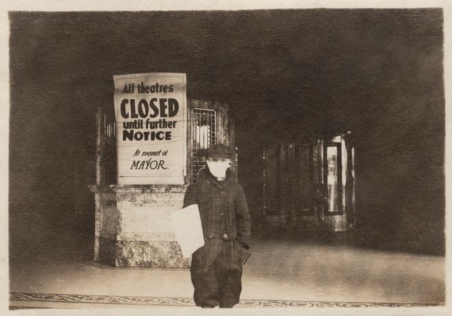 Thông báo đóng cửa rạp hát vì lệnh phong tỏa ở Seattle. Ảnh: Bảo tàng Công nghiệp và lịch sử Seattle