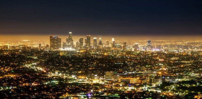 Bầu trời ô nhiễm ánh sáng ở Los Angeles. Ảnh: Shutterstock