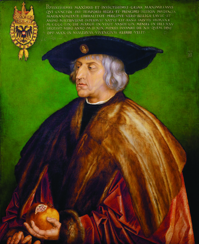 Chân dung hoàng đế Maximilian (Tranh của Albrecht Durer) với màu xanh lá chết chóc.