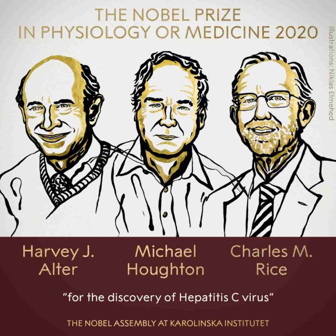 Ba nhà khoa học được trao giải Nobel Y sinh 2020. Ảnh: Firstpost