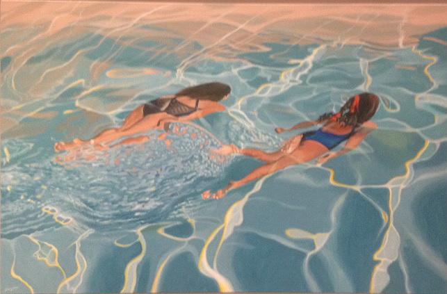 Freda Surgenor, Bơi trong làn nước, acrylic, $3.800 -Đ.T.