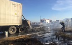 Xe container bốc cháy ngùn ngụt trên quốc lộ 1A
