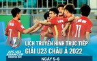 Lịch trực tiếp Giải U23 châu Á 2022: U23 Việt Nam - Hàn Quốc, Thái Lan - Malaysia