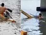 Đòi chở đi chơi, chú Husky khiến thuyền của cậu chủ chìm giữa sông vì... quá béo