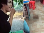 Nam sinh hài hước tường thật trực tiếp cảnh lớp học ôn thi bị ngập trong 'biển nước'