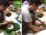 Cao thủ gói bánh chưng siêu nhanh và đẹp