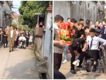 Chú rể bị đau chân ngồi xe lăn 'gặp họa' khi rước dâu